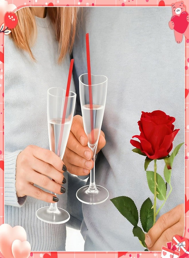 Potchen 150 Pcs Valentine's Day Party Plastic Lips Shaped Straws Disposable Small Mouth Drinking Straw Bulk for Galentine's Day Cocktail Bridal Shower Wedding Party Supplies (Red) - Image 4